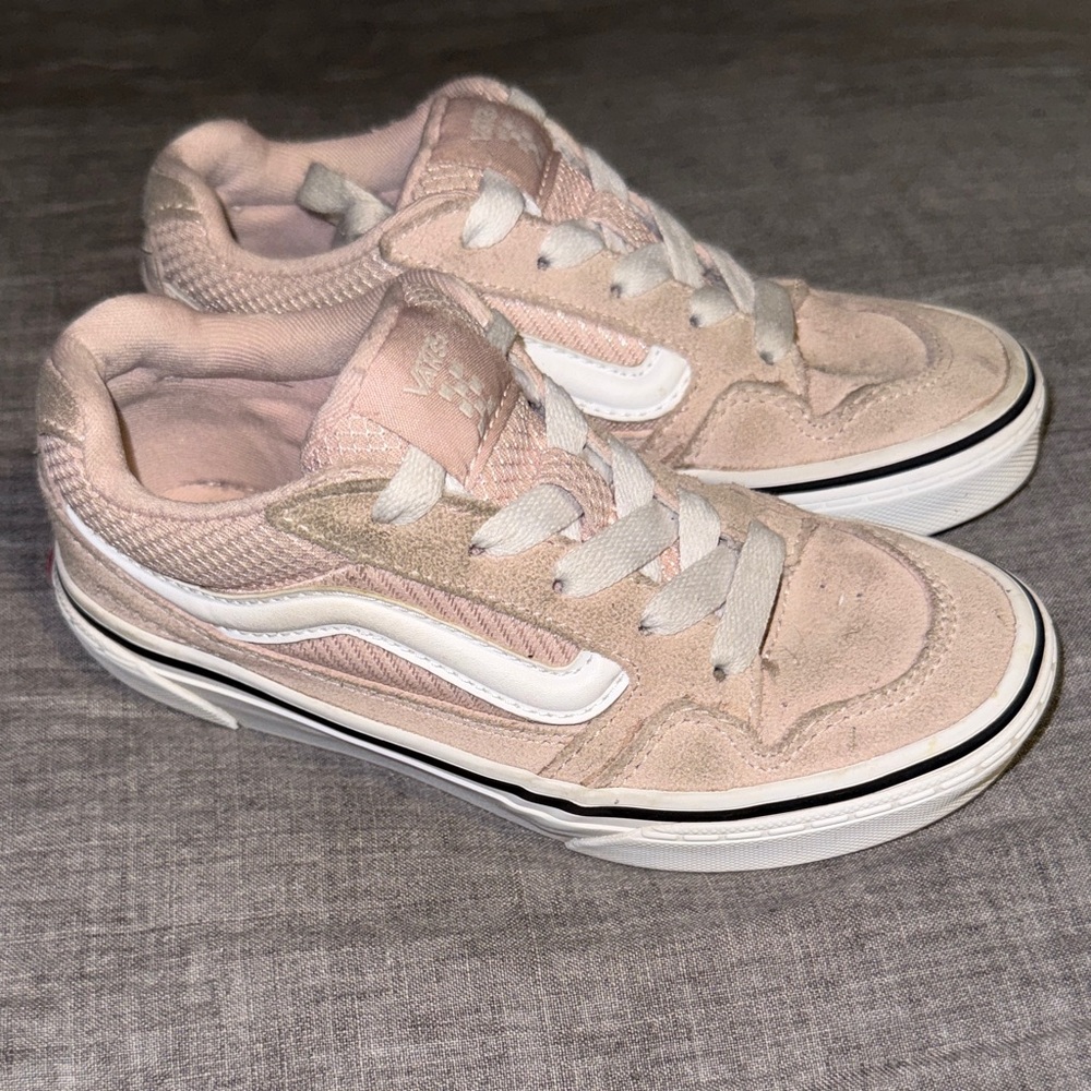 Vans Kids Light Pink and White Sneakers